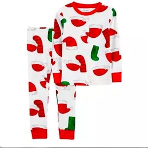 Baby Carter's 2-Piece Santa Hats & Stocking Pajama Set